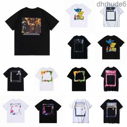 Mens T-shirts White Irregular Arrow Summer Finger Loose Casual Short Sleeve T-shirt Tees for Men and Women Printed Letter x on the Print Size S-xl D0GV
