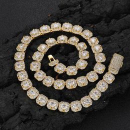 10mm Love rock sugar chain Necklace Graduated Cuban chain top Jewellery Hip Hop Necklaces Men's Fashion Brand Personality Copper Set Zircon Accessories Pendants