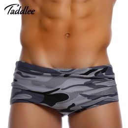 swimwear Taddlee Brand New Designed Men Swimwear Swimsuits Low Waist Sexy Men's Swimming Boxers Surf Board Trunks Brazilian Cut Swim Wear