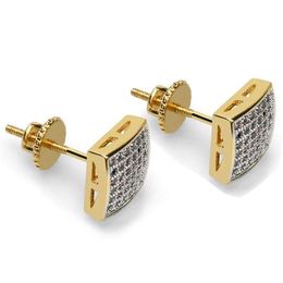 Stud Fashion Stud Earrings For Men Iced Out Cz Diamond Zirconia Earring Womens Man Hip Hop Hiphop Jewelry Nice Gift262C Drop Delivery Dhrlm