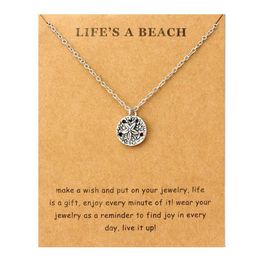 Starfish Sailing Waves Seahorse Beach Ocean Pendants Necklaces Sea Turtle Sand Dollar Mermaid Women Men Fashion Jewellery Gift3052