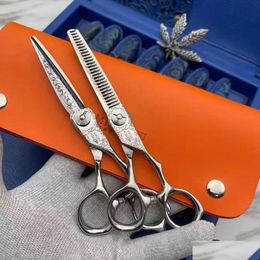 Hair Scissors Hair Scissors Mizutani Professional Barber Tools Salon Cutting Thinning Shears Set Of 60 Inch 230706 Drop Delivery Hair Dhdhi