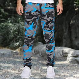 Men's Pants Versatile Casual Camouflage Print Drawstring Jogging For Autumn Winter Sports Elastic Waist Trousers