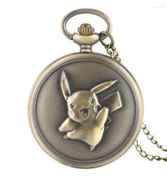 Pocket Watches Vintage Anime Quartz Watch Men Women Arabic Numeral Necklace Chain Clock Holiday Gift