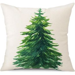 Pillow Christmas Tree Cover Green Leaf Waist Satin Envelope Pillowcase Body Pillows Case