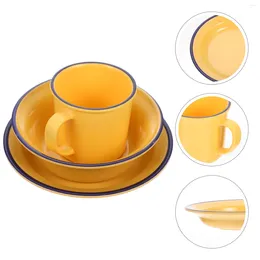 Dinnerware Sets Serving Tableware Dish Cup Set Camping Eating Utensils Creative Plate Bowl Kit