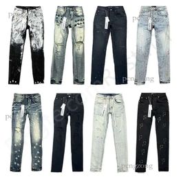 Ksubi Jeans Designer Mens Purple Jeans Ripped Straight Regular Jeans Denim Tears Washed Old Long Black Jeans 962