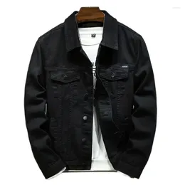 Men's Jackets Fashion Denim Jacket Clothing White Black Casual Outdoor Street Wear Lapel Solid