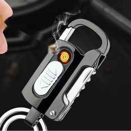 Metal Outdoor Windproof Flameless Tungsten Wire Lighter USB Rechargeable Multifunctional Portable Electric For Mens Gift