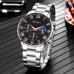 Wristwatches Mens Steel Strip Casual Fashion Watch Strap For Gift Giving Stainless Luxury Elegant Men Reloj