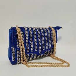 Evening Bags Luxury Diamond Shiny Dinner Bag Summer Shoulder Chain Handbag High Quality Embedding Small Square F 231218