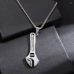 Pendant Necklaces Fashion Stainless Steel Wrench Tool Necklace For Men And Women Hip Hop Rock Jewelry Gifts