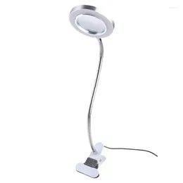 Table Lamps Glass With Light 8X LED Lighted Magnifier Illuminated Lamp 360°Flexible Desk Lens Reading