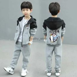 Pullover Kids Childrens Casual Clothes 4 6 8 10 12 Years Boys Clothing Sets Spring Autumn Hoodie Jackets + Pants Sports TracksuitL231215