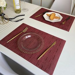 Table Mats Washable Indoor/Outdoor Place For Dining Durable PVC Weave 6pcs Kitchen Set