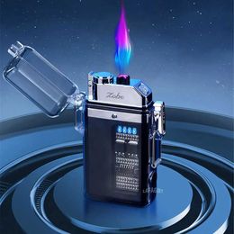 Creative Transparent Windproof Double Arc Pulse Flameless Plasma USB Charging Lighter Outdoor Waterproof Gift for Men