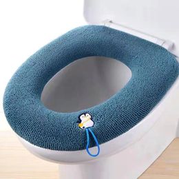 Toilet Seat Covers Cushion Washable Thicken Closestool Mat With Handle Soft Cover Cartoon Bathroom Accessories