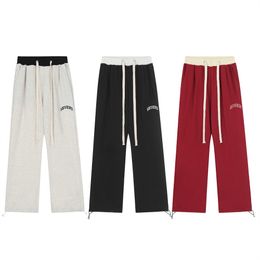 Personality Colour Matching Sports Casual Pants Men's Trend Loose Straight Pants Drawstring Pants Leg Corded Pants