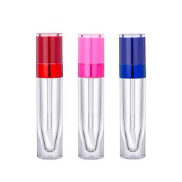 DIY Lip Gloss Tubes Empty 8ML Metallic Rose Red Lipgloss Tubes Round Transparent Lip Glaze Lip Oil Tubes with Wand and Brush