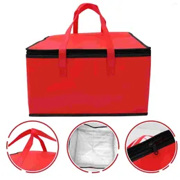 Dinnerware Large Insulated Thermal Bag: Box Delivery Take Out Bag Tote Bento Lunch Red Portable Picnic Container Drinks