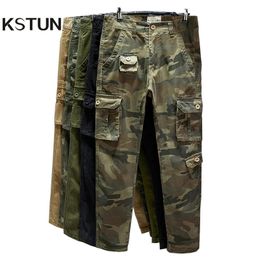 Men s Jeans Cotton Cargo Pants Men Straight Cut Tactical Military Overalls Multi Pocket Camouflage Khaki Man Trousers Sweatpants 231219