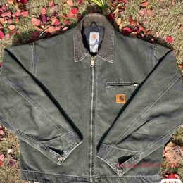 Men's Jacket Coat Fashion Brand Carhart J97 Carhatjackets Jackets Level Stone Mill Water Wash Moss Green Water Wash Canvas 7ytn