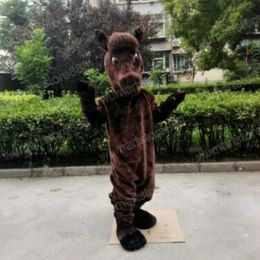 Newest brown Horse Mascot Costume Top quality Carnival Unisex Outfit Christmas Birthday Outdoor Festival Dress Up Promotional Props Holiday Party Dress