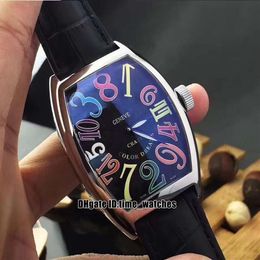 New Crazy Hours 8880 CH Automatic Mechanical Mens Watch Silver Case Black Dial Gents Bounce Watches Black Leather Strap 9 colors219N