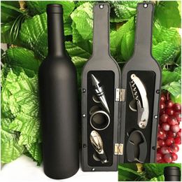 Openers Wine Bottle Corkscrew Opener Set 3Pcs 5Pcs Bottle-Shaped Holder Openers Stopper Pourer Kits Accessories Drop Delivery Home Gar Dhucp