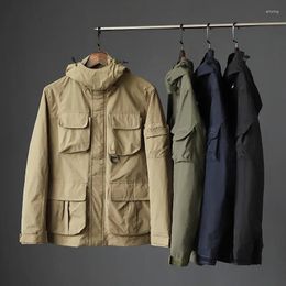 Men's Jackets Spring And Autumn Outdoor Sprinker Jacket Windproof Waterproof Multi Pocket Fashion Work Coat Trend