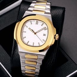 19 Colours mens watch automatic self wind Glide sooth second hand sapphire glass silver and gold wristwatch285L