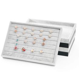 Jewellery Boxes Velvet Stackable Jewellery Tray Ring and Necklace Display Tray Jewellery Organiser Box for Store Storage Earring Holder Stand 231218