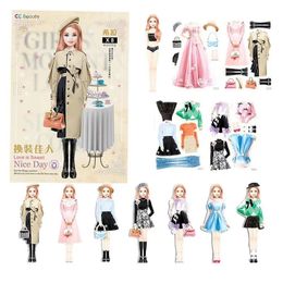 Beauty Fashion Magnet Dress Up Games Safe And Harmless Princess Doll Set Portable Paper Easy To Grip Gift For 231218