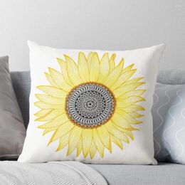 Pillow Golden Mandala Sunflower Throw Decorative Cover For Living Room Luxury Sofa S Case