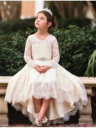 Girl Dresses Flower For Weddings Long Sleeve Tulle Puffy Prom Gown Birthday Evening Party Pageant First Communion Dress