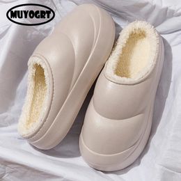 Slippers Winter Men Warm Cotton Sandals Plush Slides Outdoor Indoor Waterproof NonSlip Shoes Home 231219