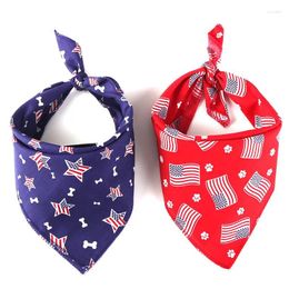 Dog Apparel Fashion Blue Star Us Plag Bandana Pattern Bone Orange Red Square Scarf 49 49cm Cat Polyester Cotton Pet Products