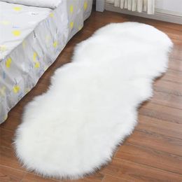 Carpets Carpets Irregular Long Soft White Faux Sheepskin Fur Area Rugs Kids Livingroom Bedroom Floor Mat Shaggy Silky Plush Carpet Rug 220