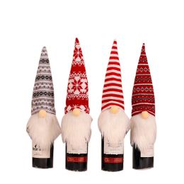 Christmas Gnomes Wine Bottle Topper Cover Decorative Handmade Swedish Tomte Wine Bottle Dress Christmas Table Decorations JK2009XB LL