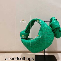 venetassbottegass Woven Jodie Handbag Bottege Counter Mini Tie Bag Underarm Bag Green Dumpling Bags cy