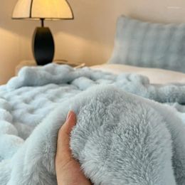 Blankets Luxurious Toscana Fur Blanket With Double-sided Thick Bubble Fleece - Ideal For Office Nap And Sofa Cover Throw Plush Bed