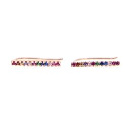 rainbow bar earring long ear climber fashion women Jewellery 925 sterling silver Colourful design Gold plated fashion jewelry233y