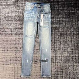 Embroidery amari Street amirl Hole amirlies for am Ripped amis High imiri America amiiri Men Purple Oversize Jeansdesigner Patch Mens Denim Jeans New Fashion S JD58