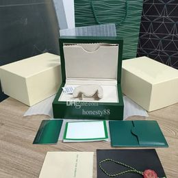 High quality watch box, wooden men's and women's watch factory box, luxury watch accessory top-level box, factory watch essential green box paper bag certificate