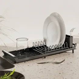 Kitchen Storage Draining Dish Drying Rack For Counter Organisers And Dishes Bowls Cutlery