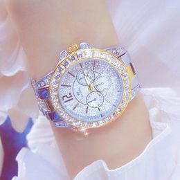 Wristwatches BS Watch Luxury Square Diamond Rhinestone Large Full Quartz