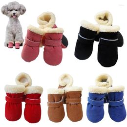 Dog Apparel 4pcs/Set Winter Warm Pet Shoes Anti-Slip Thick Boots For Small Dogs Puppy Snow Chihuahua Footwear Yorkie Poodle