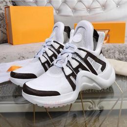 Archlight Casual Shoes Design Shoe B22 Women High Quality Arch Bare Calf Leather Lace Platform Colour Block Sneakers Lace Up Runner