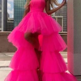 New High Low Tulle Skirt Iered Ruffles Asymmetrical Prom Skirt Punk Tulle Gown Under Petticoat Casual Party Outfit CPA3277