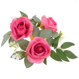 Candle Holders Birthday Decoration For Girl Candlestick Garland Wreaths Rings Pillars Window Floral Artificial Rose